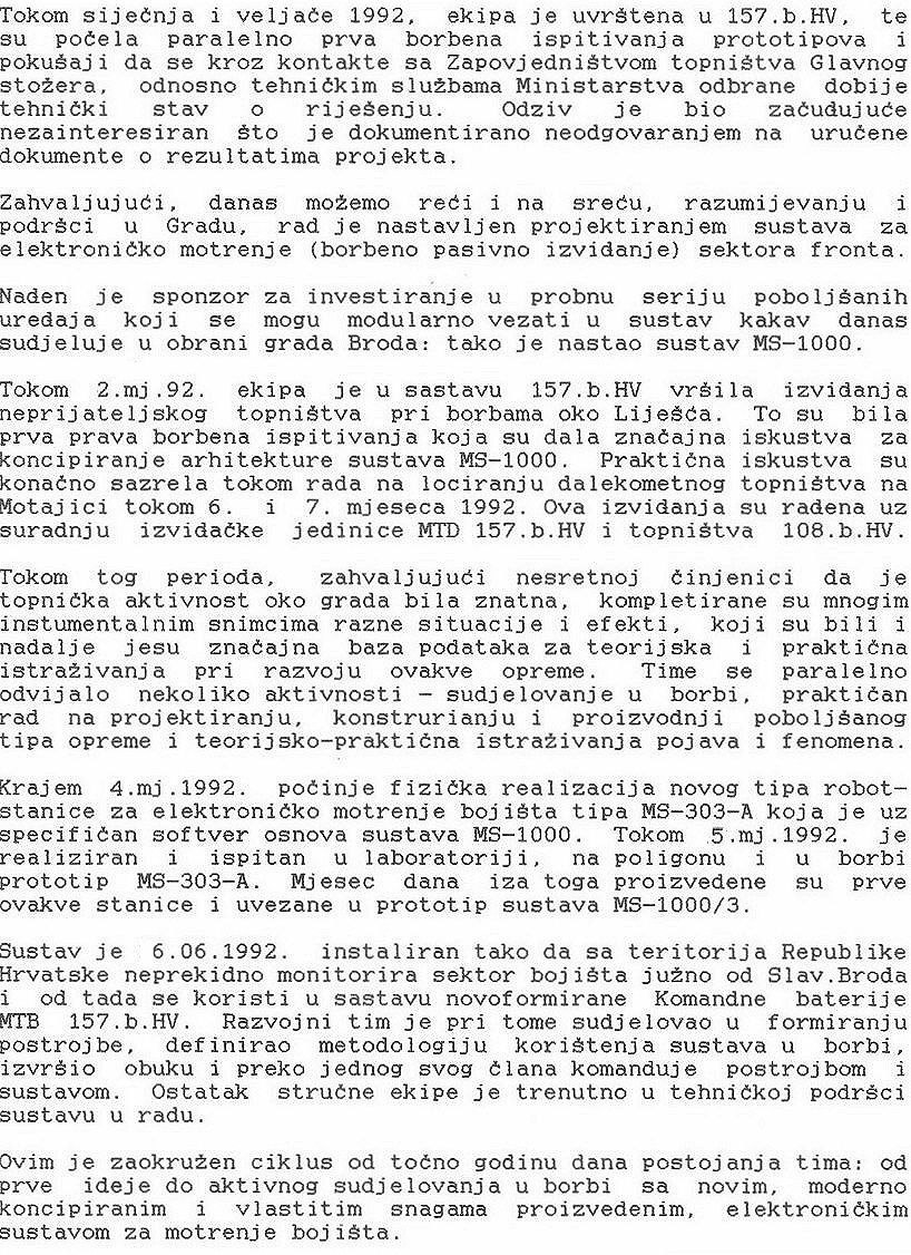 Izvještaj 28. rujna 1992. Dio 2. Tekst PROJEKT MOONSHINE