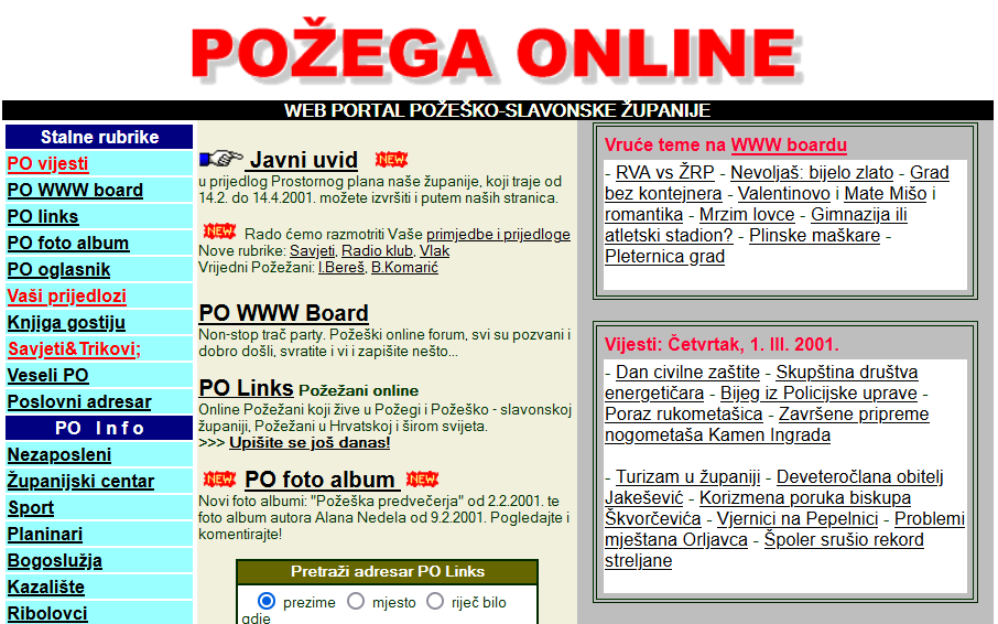 Požega, PUTOKAZI RAVNICE