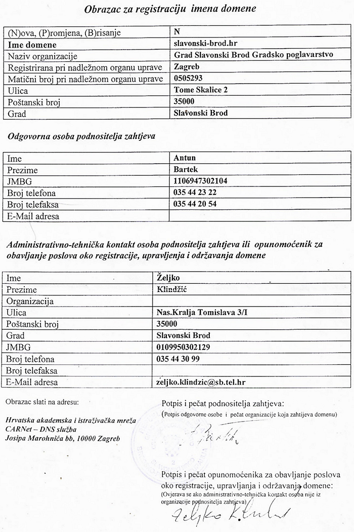 Registracija DNS