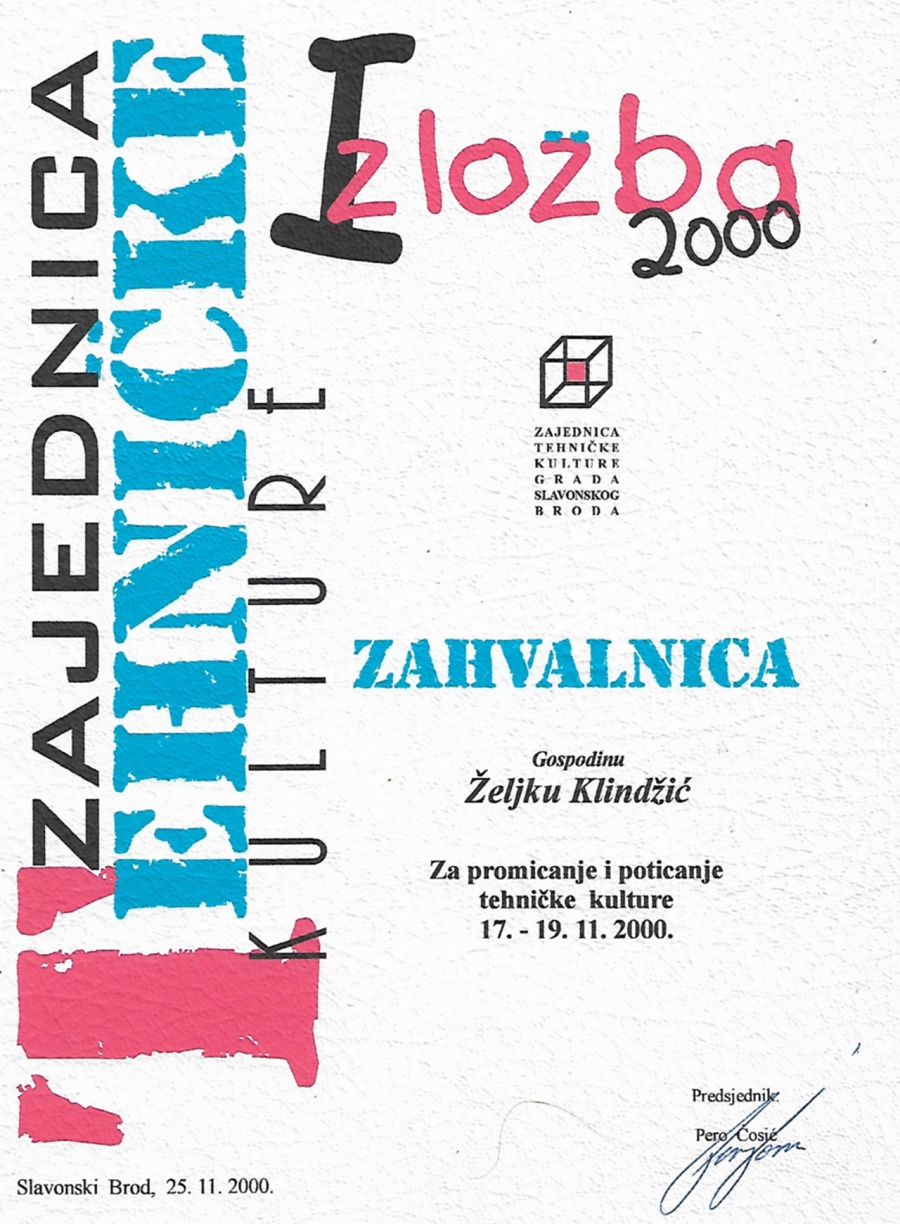 ZTK zahvalnica Željku Klindžiću