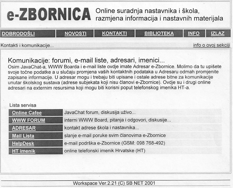 2001. e-ZBORNICA Škola M.A.R Slavonski Brod