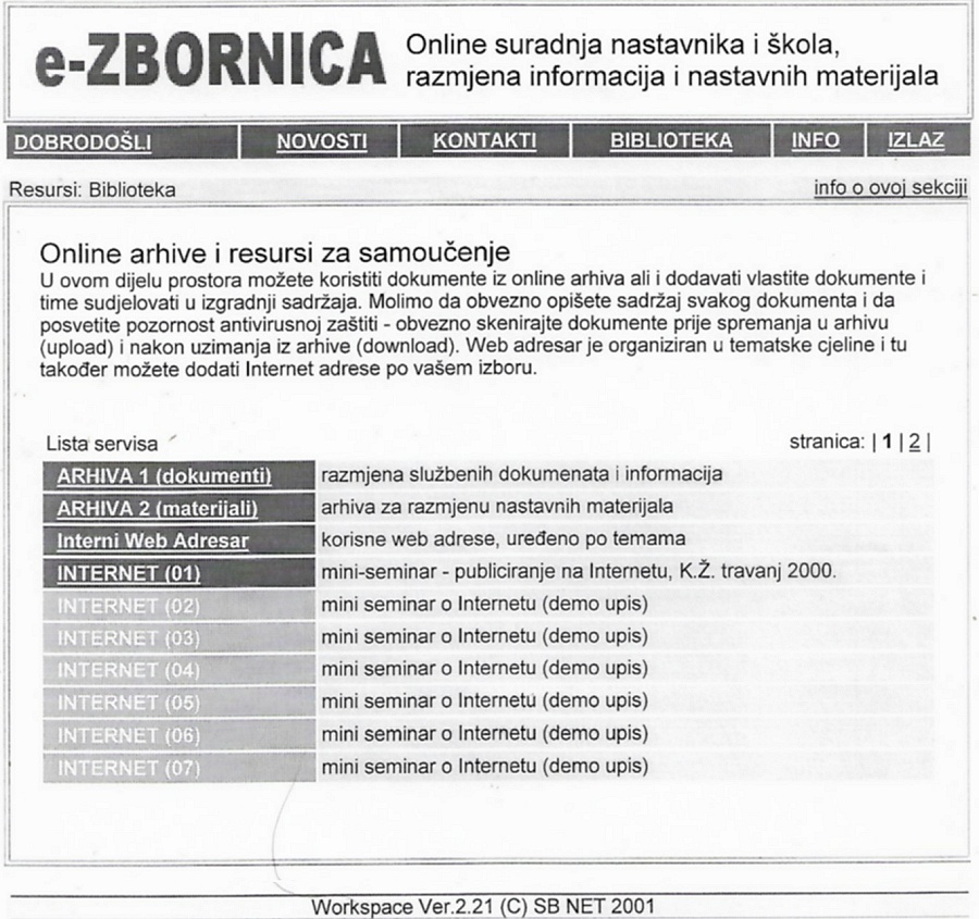 str.2. 2001. e-ZBORNICA Škola M.A.R Slavonski Brod