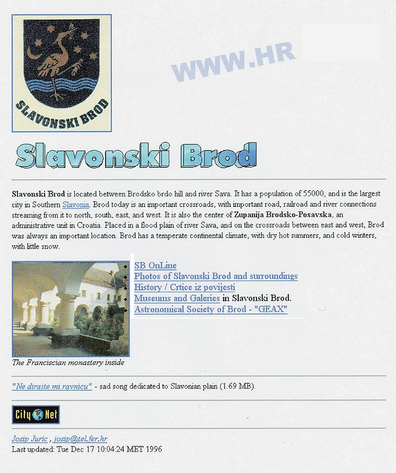 Prosinac 1995. Josip Jurić, WWW.HR 